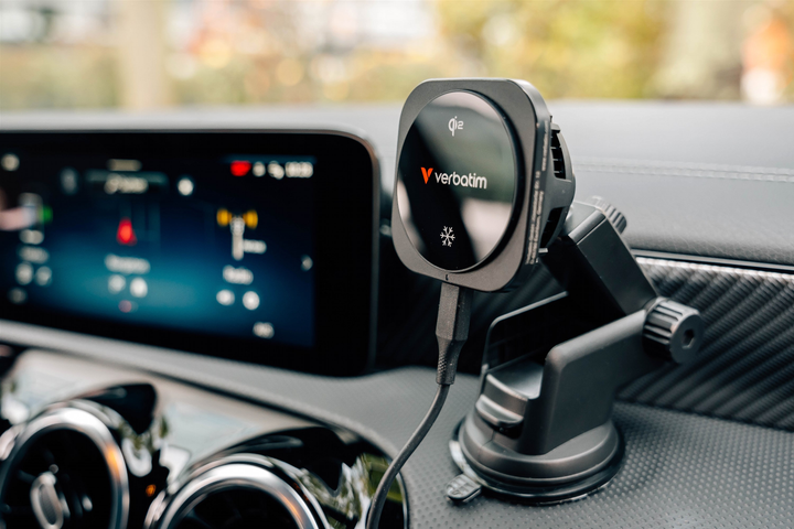 Магнітний бездротовий автомобільний зарядний пристрій Verbatim Qi2 Charge 'n' Drive «Ice Cooling» CND-02 (POWVR-56/G) - зображення 5