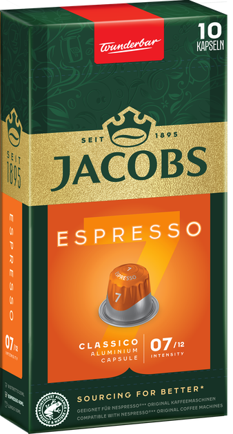 Кава мелена в капсулах Jacobs Espresso 7 Classico сумісні з Nespresso 10 шт від Rozetka на платформі USKIDKA Акція на Кава мелена в капсулах Jacobs Espresso 7 Classico сумісні з Nespresso 10 шт від Rozetka