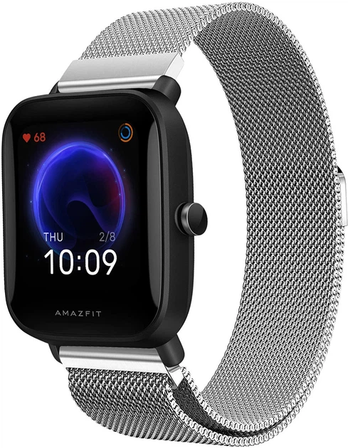 Ремешок 20мм для Amazfit GTS / GTS 2 / GTS 2 mini / GTS 2e / GTS 3 / GTS 4 mini миланская петля серебряный - изображение 2