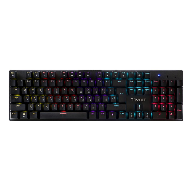 Проводная игровая клавиатура TWolf T17 LED Blue Switch, Black - изображение 1