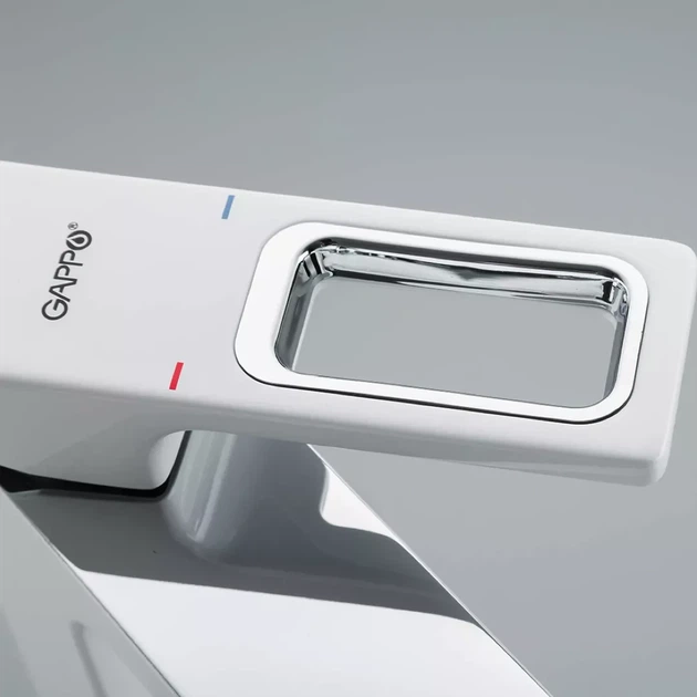 Змішувач для умивальника GAPPO G1017-2, білий/хром - изображение 3