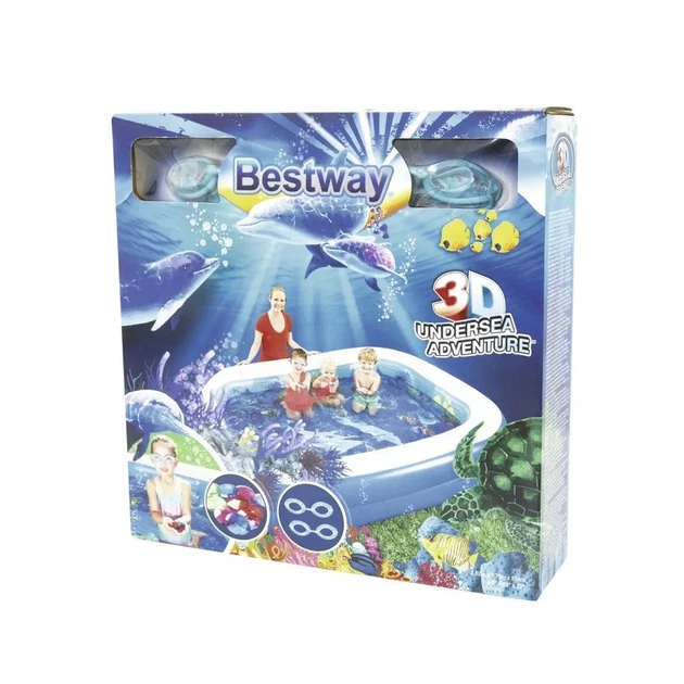 Детский надувной 3D бассейн Bestway с очками и кристаллами 262 х 175 х 51 см 778 л синий (54177) - изображение 10