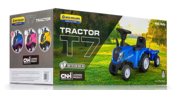 Машинка-каталка Milly Mally трактор NEW HOLLAND T7 синій (5901761127652) - зображення 9