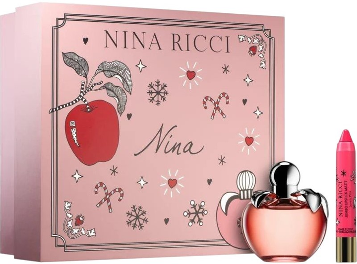 Zestaw damski Nina Ricci Nina Woda toaletowa 80 ml + Pomadka do ust Jumbo Matte Cream Fancy Pink 2.5 g (3137370346883) - obraz 1