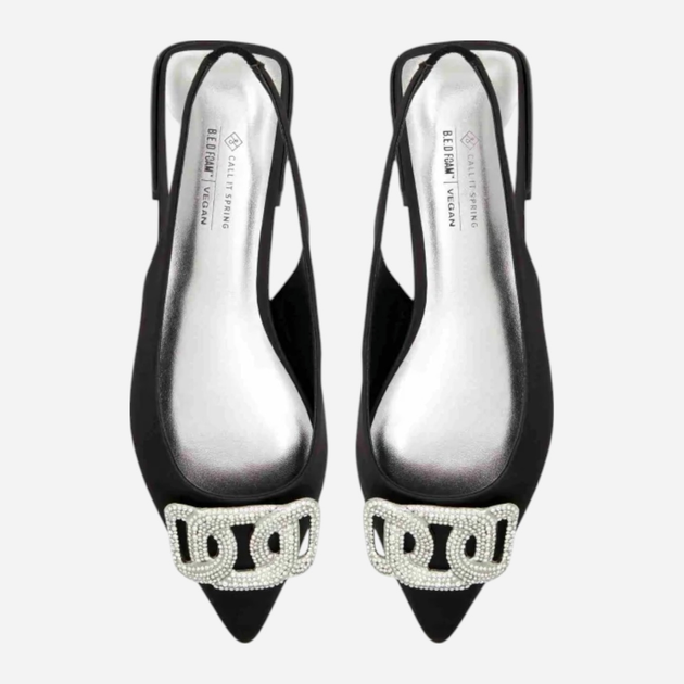 Baleriny damskie bez pięty z kryształkami Call It Spring 13752566-001 38 (7.5US) 24.3 cm Czarne (60207054084) - obraz 5