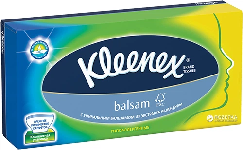 Салфетки косметические Kleenex Balsam трехслойные в коробке 80 шт (5029053006611) - Фото 1 Салфетки косметические Kleenex Balsam трехслойные в коробке 80 шт (5029053006611) - изображение 1
