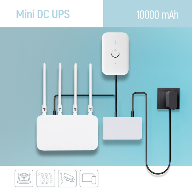 ИБП для роутера ColorWay 10000mAh 21W DC 5V/9V/12V/24V White (CW-PB100LI3WT) - изображение 7