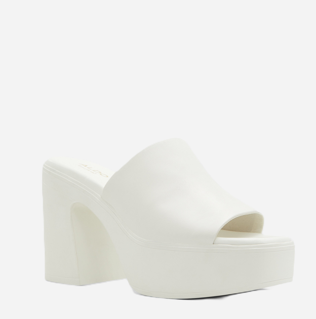 Klapki mule damskie na obcasie ALDO 13542925-100 39 (8.5US) 25.1 cm Białe (684070890213) - obraz 2