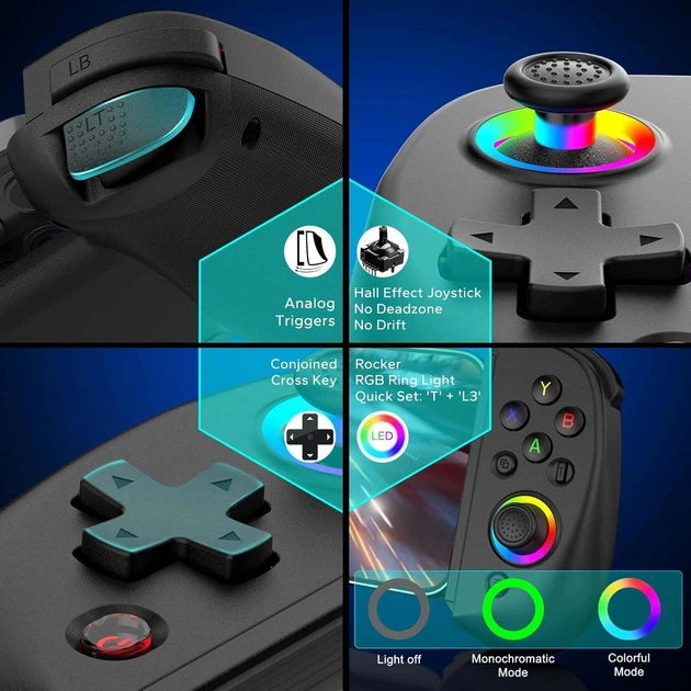 Бездротовий геймпад BSP D8 Black для iOS, Android смартфонів