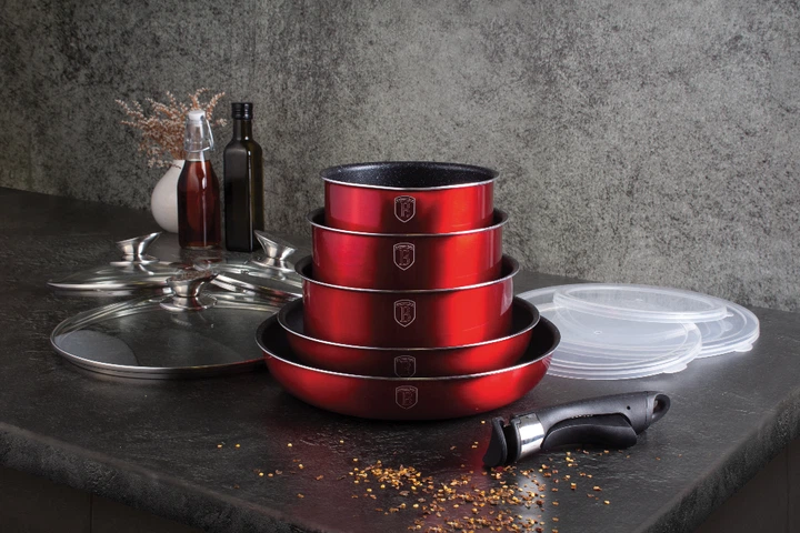 Набор посуды 12 предметов Berlinger Haus Metallic Line BURGUNDY Edition BH-1674 - изображение 5