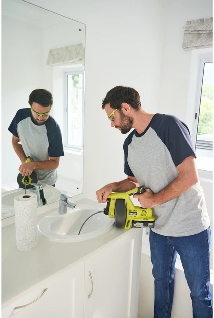 Машина для прочищення труб RYOBI One+ R18DA-0 18В 19-50 мм 7.6 м без АКБ (5133004642) - зображення 9
