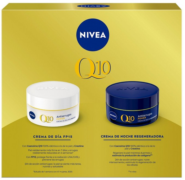 Подарунковий набір Nivea Q10 Antiarrugas Power Крем денний 50 мл + Крем нічний 50 мл (8412300050623) - зображення 2