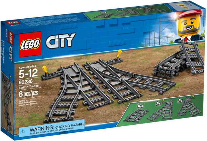 Zestaw klocków LEGO City Zwrotnice 8 elementów (60238) - obraz 1