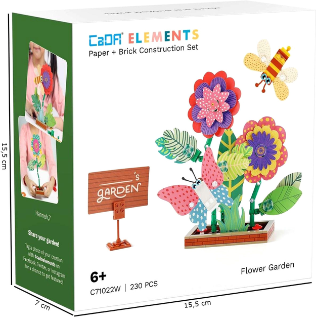 Конструктор Cada Flower Garden Multicoloured 230 предметів (6948061927772) - зображення 7