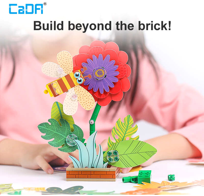 Конструктор Cada Flower Garden Multicoloured 230 предметів (6948061927772) - зображення 10
