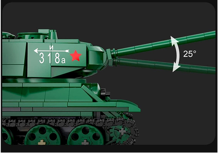 Конструктор Cada Master T-34 Medium Tank RC Зелений 722 елементи (6948061927093) - зображення 8