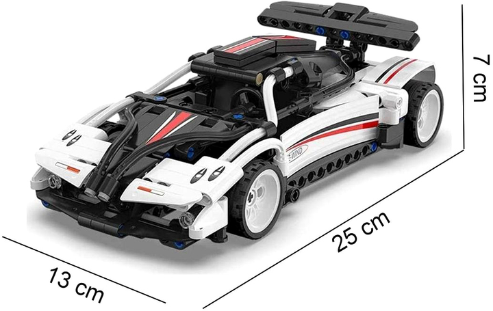Klocki Cada ZWind Sports Car Biało-czarny 321 elementów (6948061927369) - obraz 5