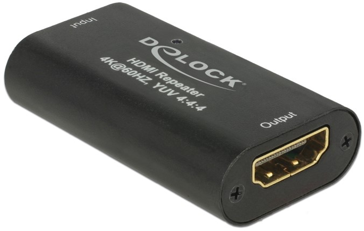 HDMI Repeater Delock HDMI 4K 60 Hz UHD 30 m Black (4043619114627) - obraz 1