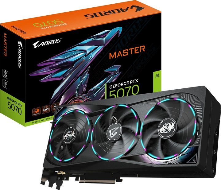 Відеокарта Gigabyte PCI-Ex GeForce RTX 5070 Aorus Master 12GB GDDR7 (192bit) (28000) (HDMI, 3 x DisplayPort) (GV-N5070AORUS M-12GD) - зображення 10