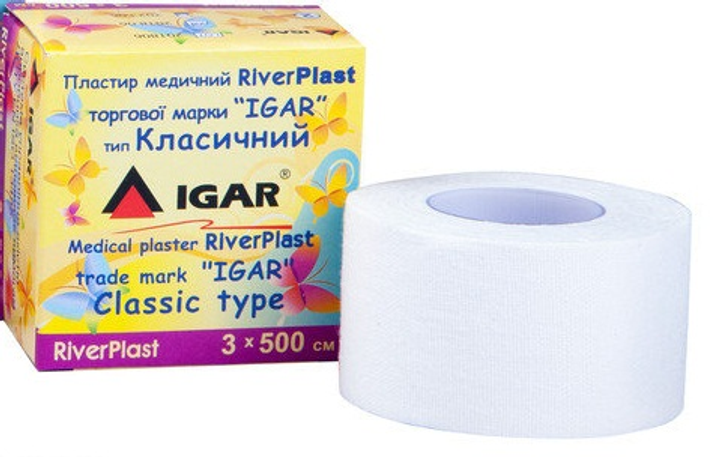 Пластырь медицинский RiverPlast IGAR тип Классический (на хлопковой основе) 3 х 500 см (1 упаковка - 12 шт.) - изображение 2