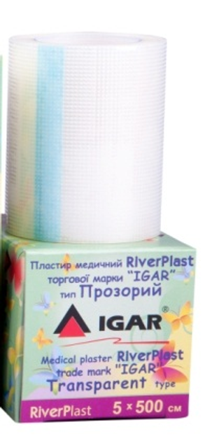 Пластырь медицинский RiverPlast "IGAR" тип Прозрачный (на полиэтиленовой основе) 5 х 500 см - изображение 1