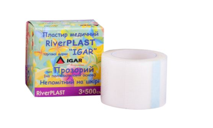 Пластырь медицинский RiverPlast "IGAR" тип Прозрачный (на полиэтиленовой основе) 3 х 500 см - изображение 1