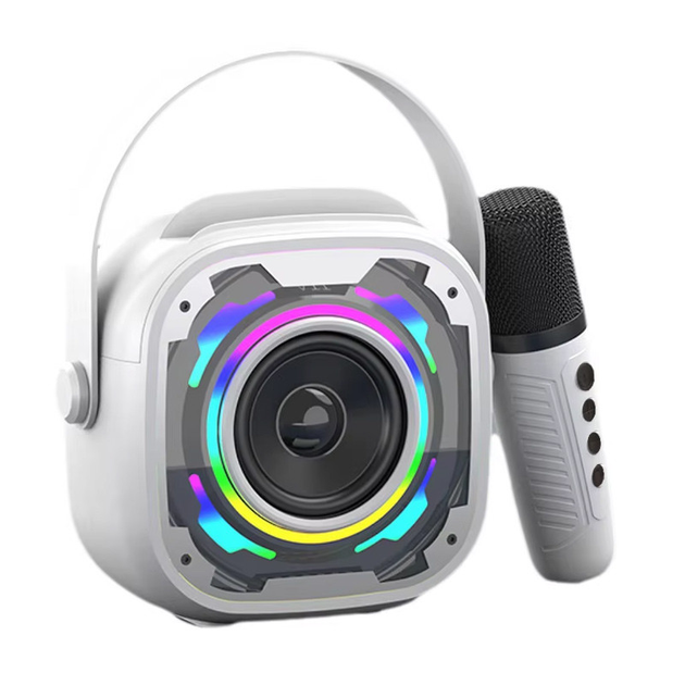 Портативная Bluetooth колонка V11 + 2 микрофона White - изображение 1