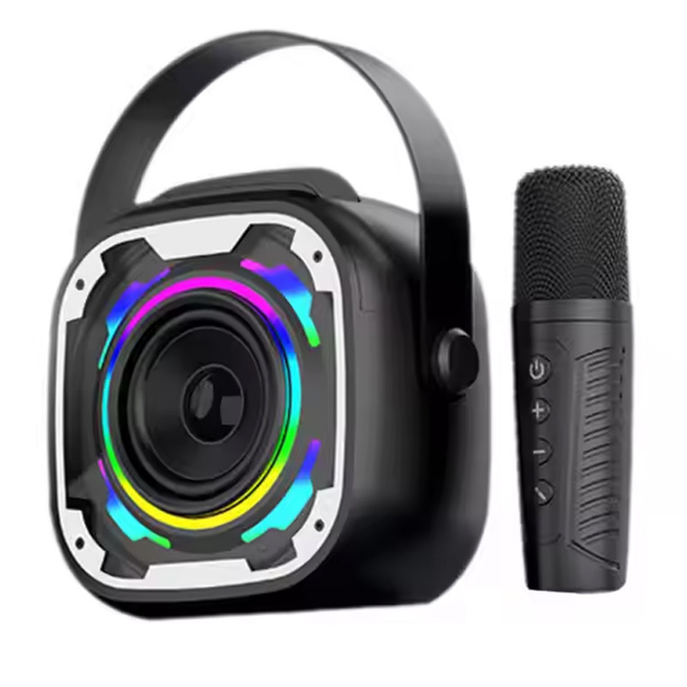 Портативная Bluetooth колонка V11 + 2 микрофона Black - изображение 2