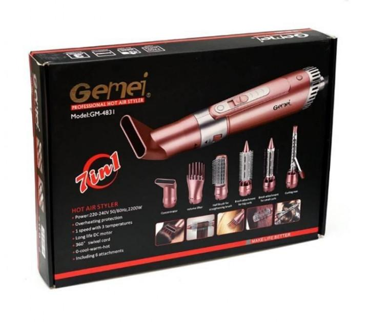 Професійний компактний фен GEMEI GM-4831, Фен для дому та салону, Фен дорожній, Стайлер PQ-465 для завивки - зображення 2