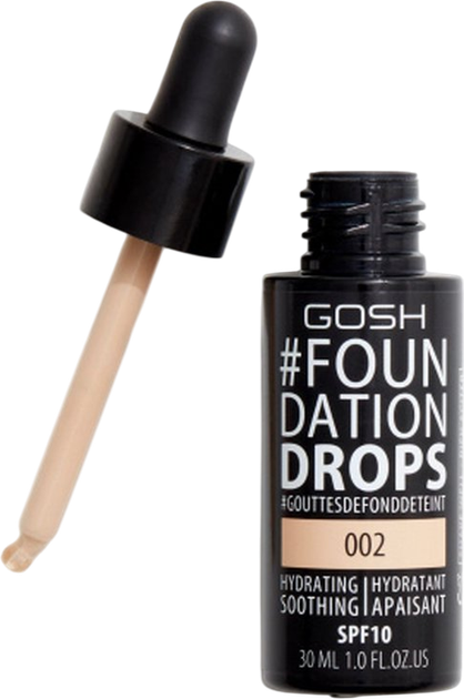 Podkład do twarzy Gosh Drops SPF10 002 Ivory 30 ml (5711914060435) - obraz 2