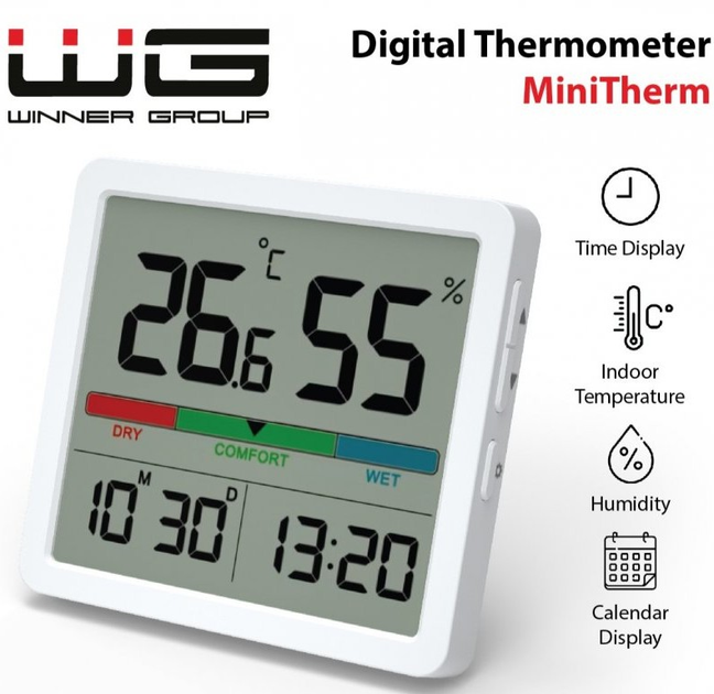 Метеостанція Winner Group WG5 MiniTherm White (8591194122064) - зображення 2