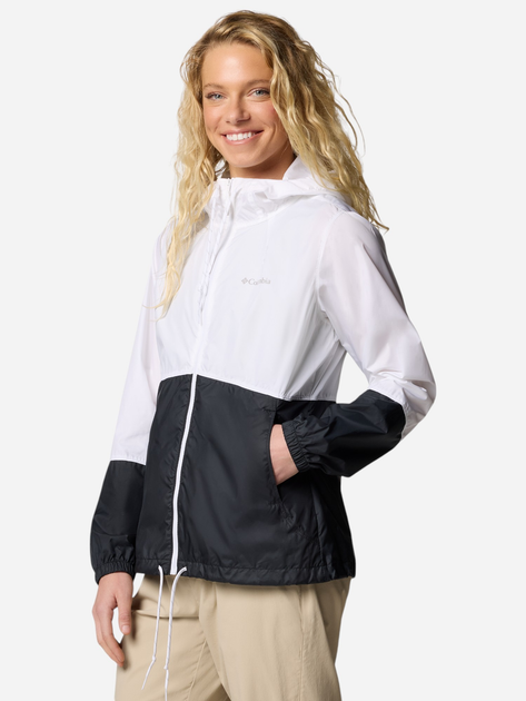 Спортивна вітровка з капюшоном жіноча Columbia Flash Forward II Windbreaker 2116531100 XL Білий/Чорний (195982367569) - зображення 3
