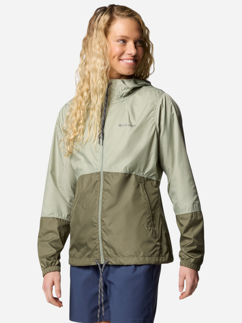 Kurtka wiatrówka damska sportowa z kapturem Columbia Flash Forward II Windbreaker 2116531348 XS Oliwkowa (195982367675) - obraz 6