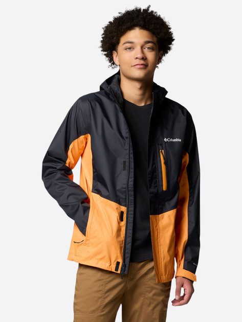 Kurtka wiatrówka męska sportowa Columbia Pouring Adventure III Jacket 2117171012 M Czarny/Pomarańczowy (195982213736) - obraz 4