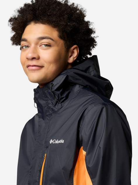 Kurtka wiatrówka męska sportowa Columbia Pouring Adventure III Jacket 2117171012 M Czarny/Pomarańczowy (195982213736) - obraz 6