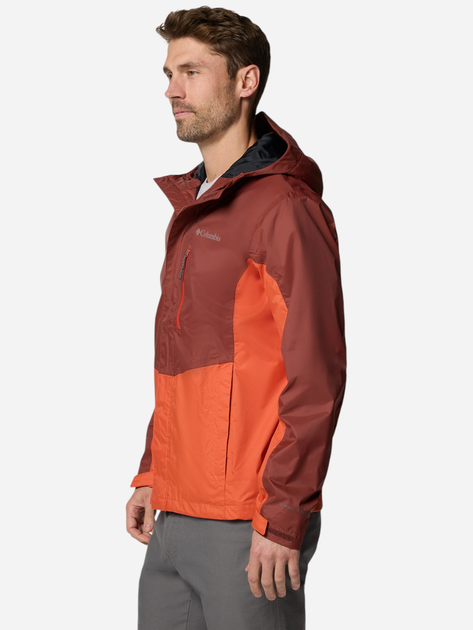 Kurtka wiatrówka męska sportowa Columbia Pouring Adventure III Jacket 2117171681 M Bordowy/Pomarańczowy (195982218250) - obraz 4
