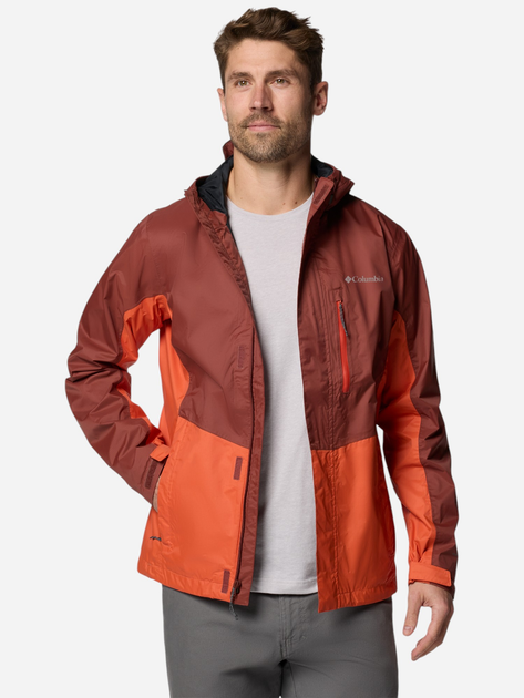 Kurtka wiatrówka męska sportowa Columbia Pouring Adventure III Jacket 2117171681 XL Bordowy/Pomarańczowy (195982218267) - obraz 3