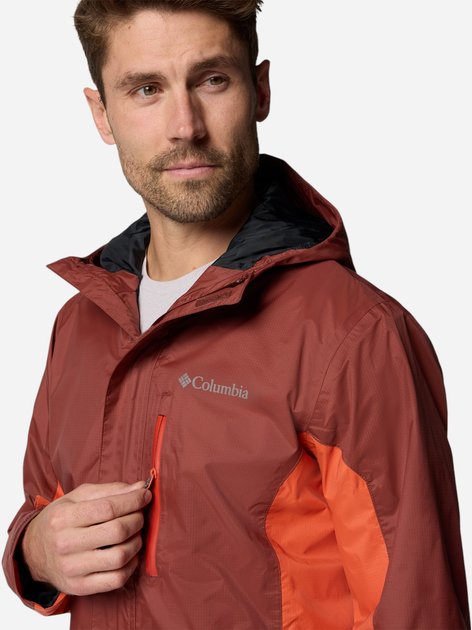Kurtka wiatrówka męska sportowa Columbia Pouring Adventure III Jacket 2117171681 M Bordowy/Pomarańczowy (195982218250) - obraz 5