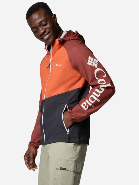 Kurtka wiatrówka męska sportowa Columbia Panther Creek II Jacket 2140381013 L Czarny/Pomarańczowy (195982622330) - obraz 4