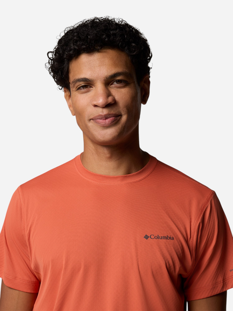 Футболка спортивна довга чоловіча Columbia Zero Rules Light SS Crew 2118501851 2XL Помаранчева (195982266312) - зображення 4