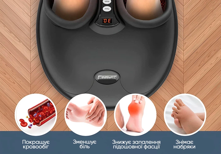 Лимфодренажный массажер EasyFit EF-2300 для стоп с подогревом и компрессионным массажем - изображение 7