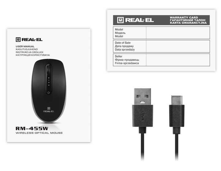 Миша Real-El RM-455W Wireless/Bluetooth/USB Black (EL123200047) - зображення 12
