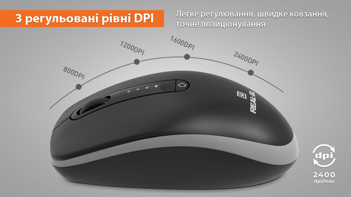 Миша Real-El RM-455W Wireless/Bluetooth/USB Black (EL123200047) - зображення 16