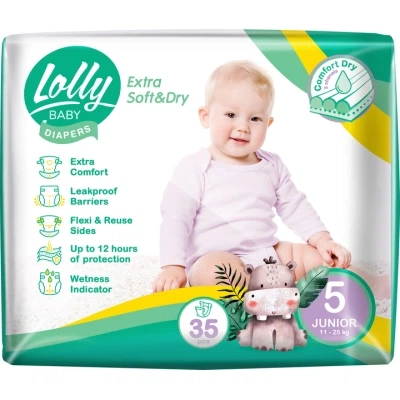 Підгузки Lolly Soft Junior 5 11-25 кг 35 шт (4820174981273) - Фото 1 Підгузки Lolly Soft Junior 5 11-25 кг 35 шт (4820174981273) - зображення 1