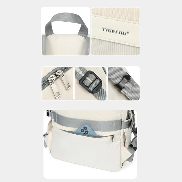 Рюкзак міський жіночий Tigernu T-B9511 14.7л для ноутбука 15'' White (17040) - Фото 9 Рюкзак міський жіночий Tigernu T-B9511 14.7л для ноутбука 15'' White (17040) - зображення 9