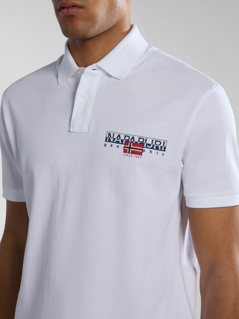 Koszulka polo męska Napapijri E-Aylmer NP0A4HTN0021 L Biała (194905929730) - obraz 4