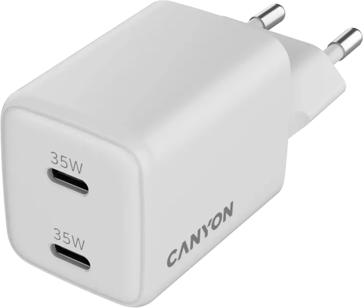 Ładowarka Canyon GaN 2xUSB-C PD 35W White (CNS-CUW35CC) - obraz 1