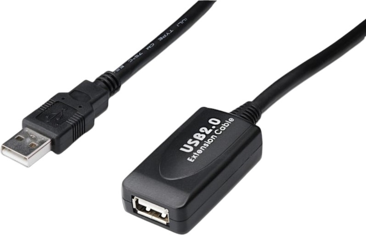 Kabel Digitus USB 2.0 wtyczka USB A do gniazdo A 15 m Black (4016032306450) - obraz 1