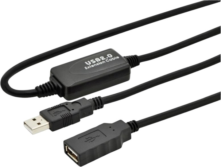 Kabel Digitus USB 2.0 wtyczka USB A do gniazdo A 15 m Black (4016032306450) - obraz 2