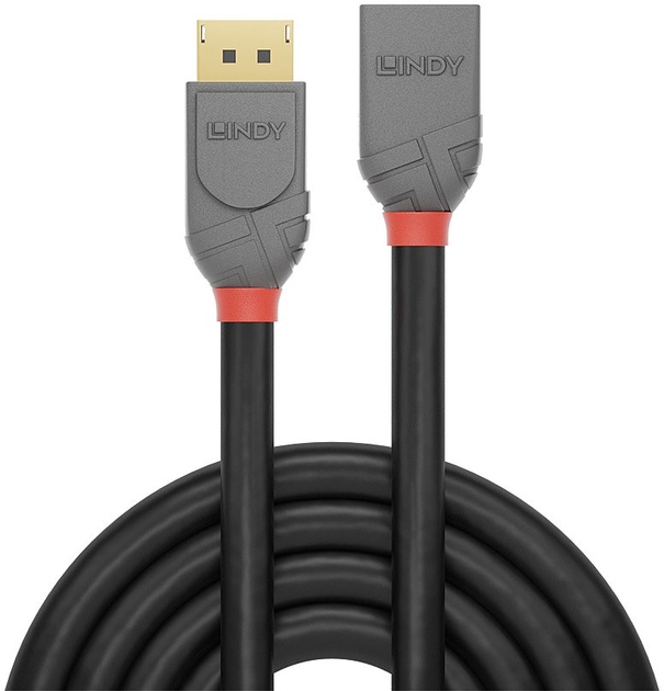 Kabel Lindy AnthraAnthra Line przedłużacz DisplayPort 1.4 2 m Grey (4002888364973) - obraz 2